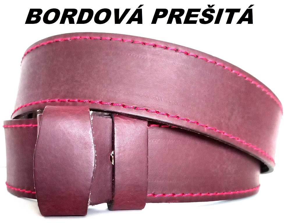 Kožené opasky - bordová koža na opasok