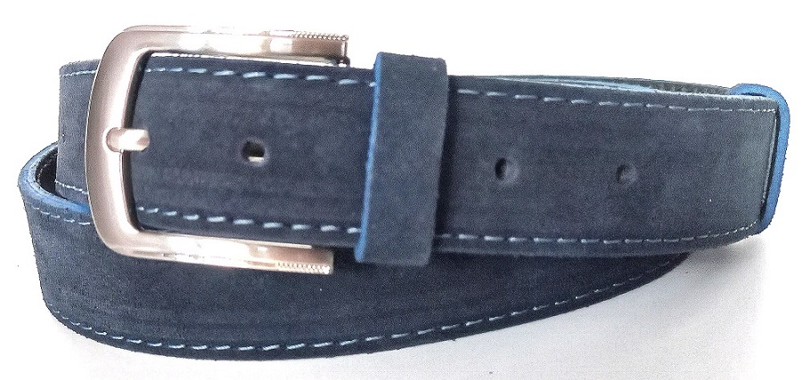 Opasky z modrej brúsenej kože