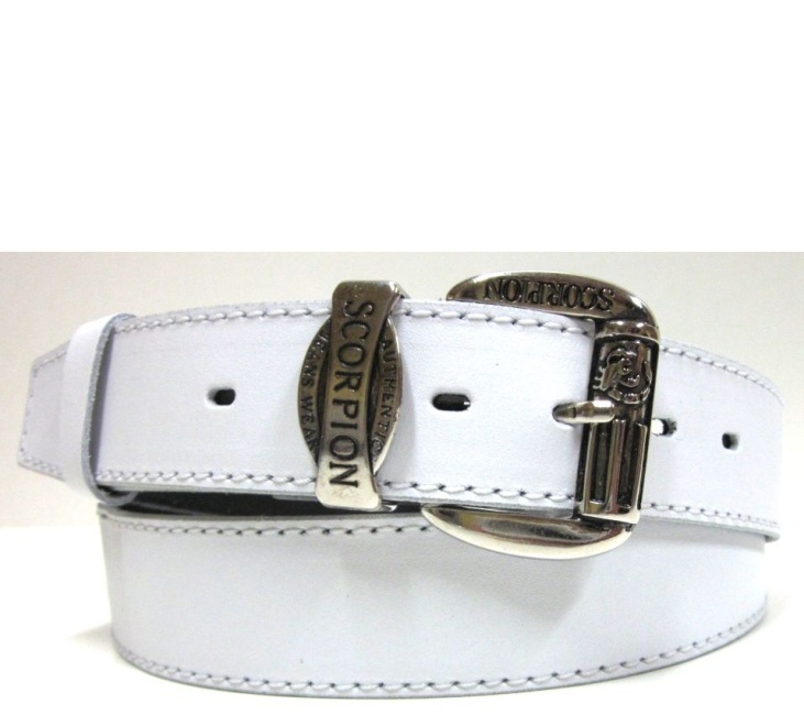 Kožené opasky pánske biele