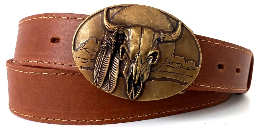 Opasky svetlohnedé kožené bull