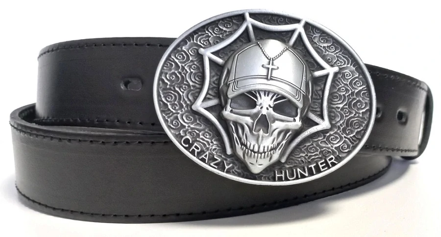 Kožené opasky s lebkou