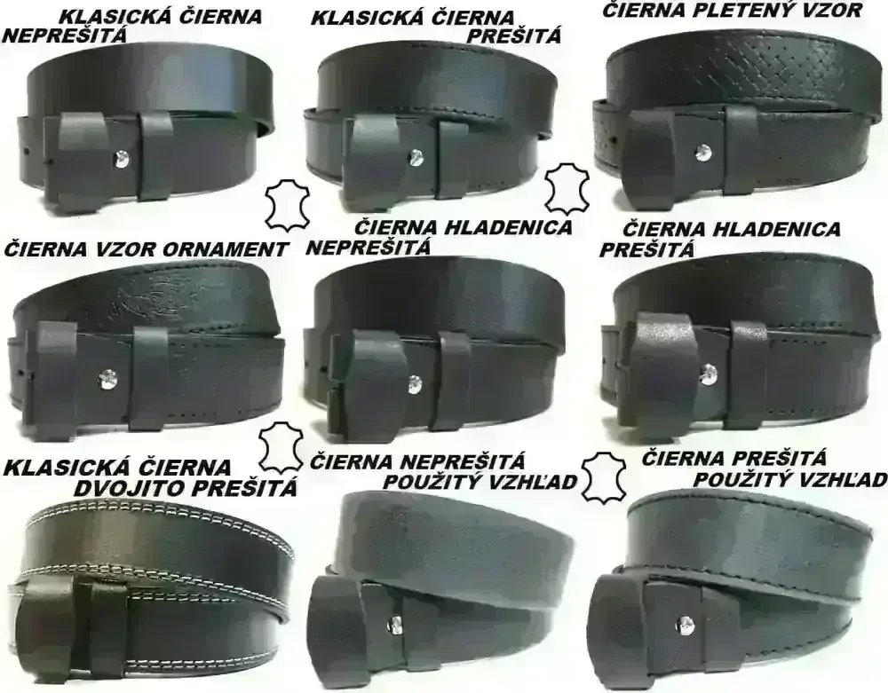 Opasky kožené modré s kovovým pútkom