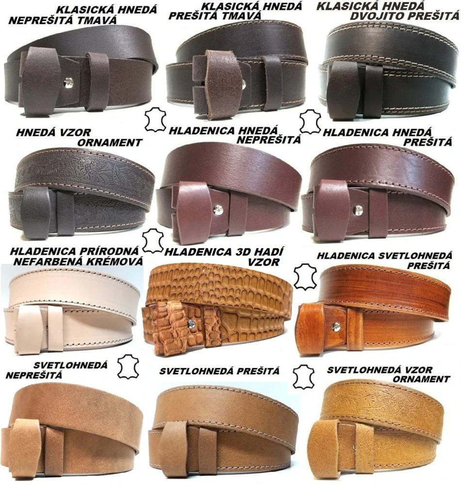 Opasky kožené modré s kovovým pútkom