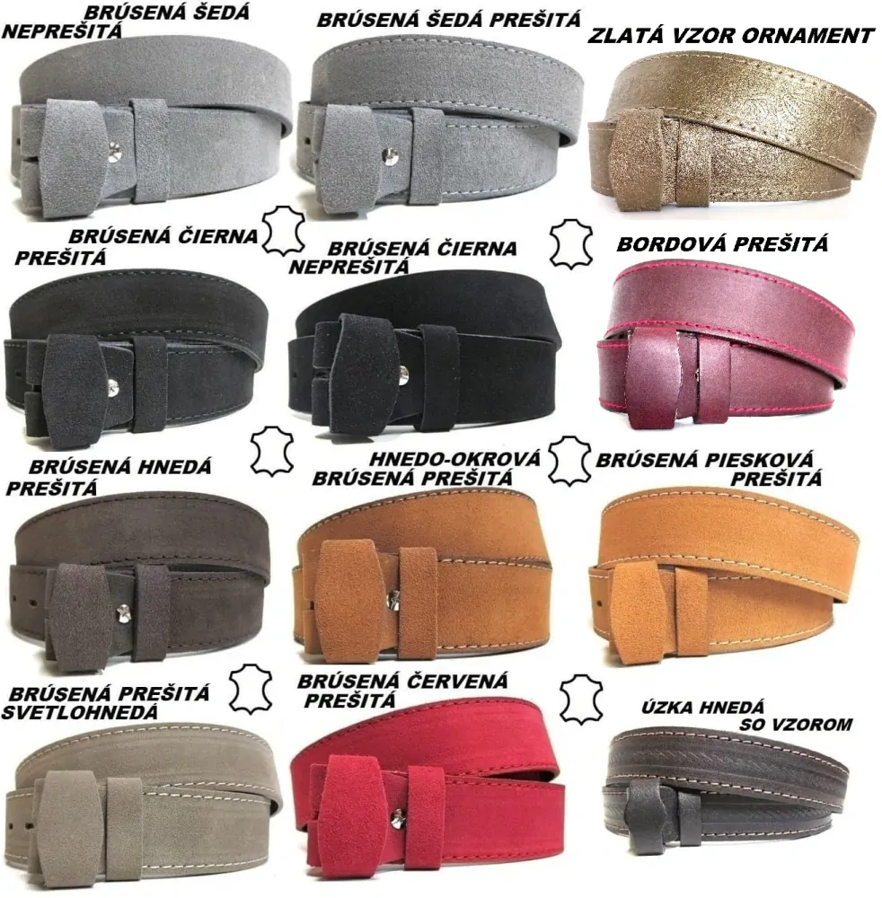 Opasky kožené modré s kovovým pútkom