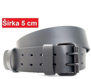 Služobné kožené opasky 5 cm s čiernou prackou