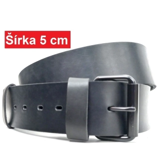 Široké kožené opasky s čiernou prackou