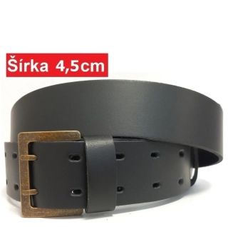 Kožený opasok 4,5 cm dvojstrmeňový