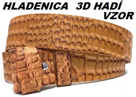 Kožené opasky - hladenica hadí vzor